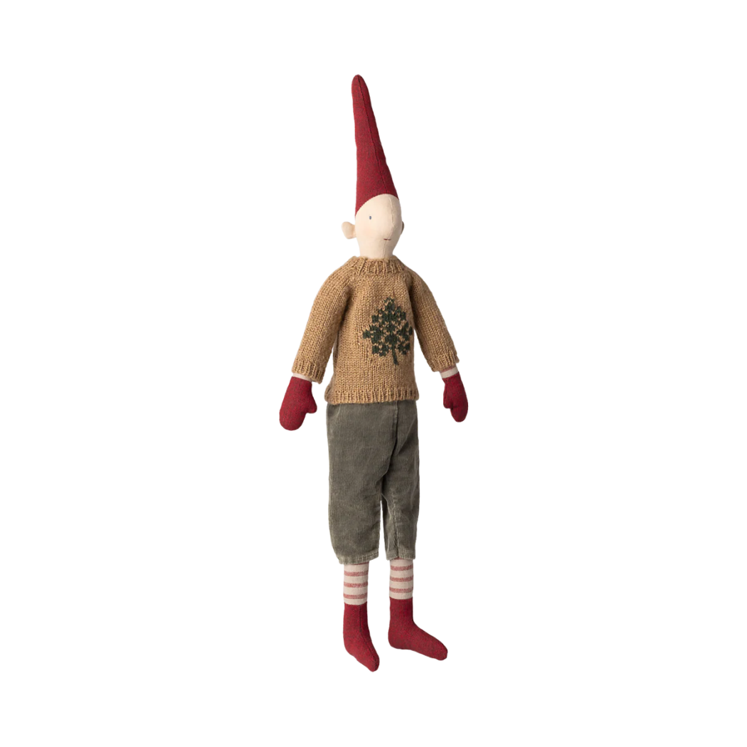 Krasnoludek Pixy w Świątecznym Sweterku - Chłopiec - 49 cm - Rozmiar nr 3 - Dekoracja Bożonarodzeniowa - Maileg