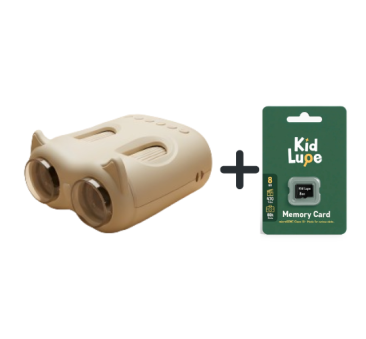 Zestaw KidLupe - Beżowa Lornetka 2w1 z Kartą Pamięci