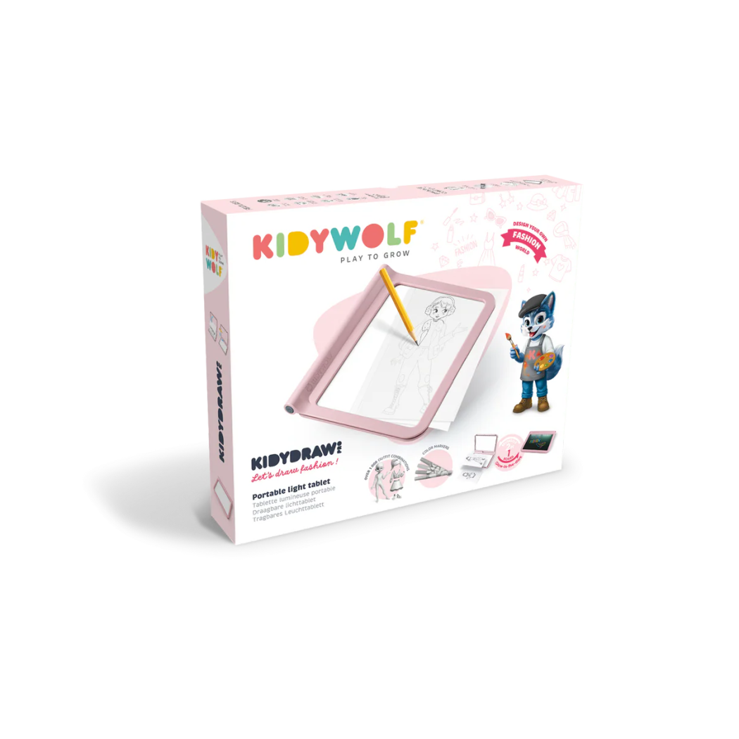 Podświetlany Tablet Rysunkowy - KidyDraw PRO Fashion - Różowy - KIDYWOLF