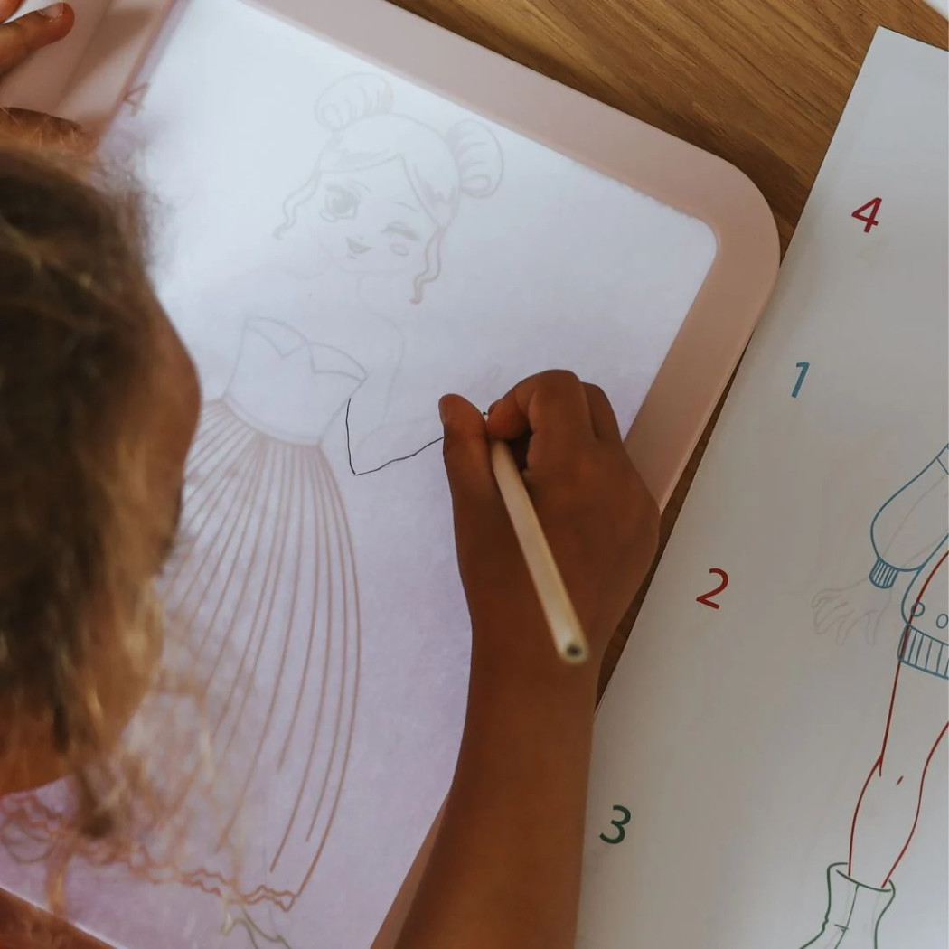 Podświetlany Tablet Rysunkowy - KidyDraw PRO Fashion - Różowy - KIDYWOLF