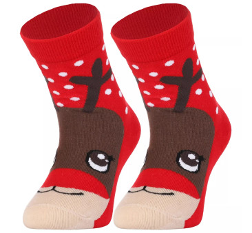 Renifery - Świąteczne Skarpetki z Głową Renifera na Palcach - rozmiar 35-38 - MORAJ