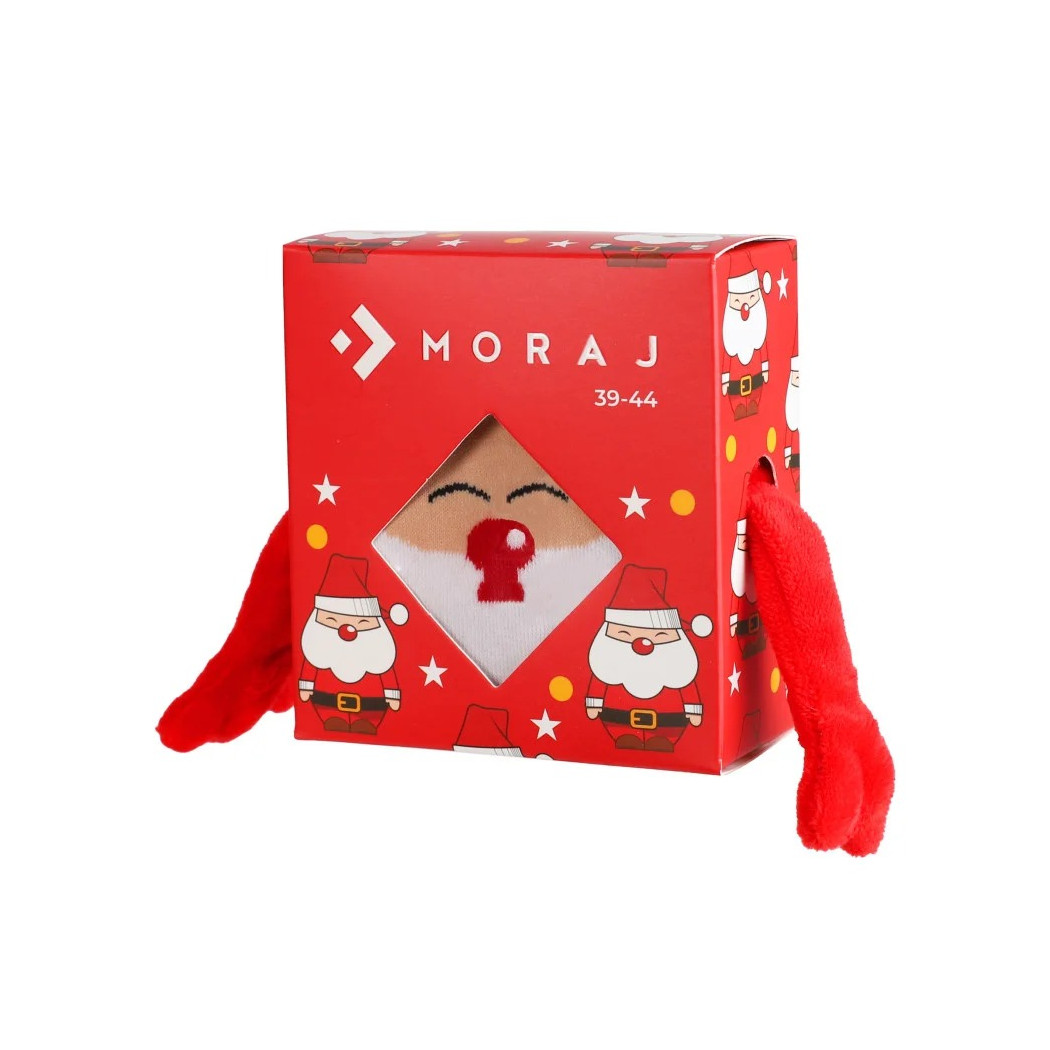 Święty Mikołaj - Zabawne Skarpetki Świąteczne z Rączkami z Magnesami - 39-44 - Ozdobne Opakowanie - Moraj