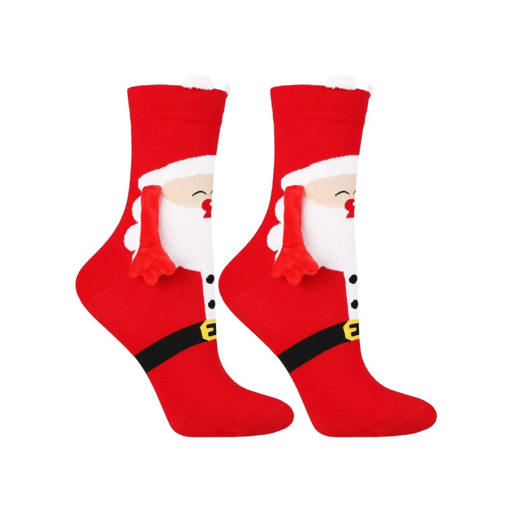 Święty Mikołaj - Zabawne Skarpetki Świąteczne z Rączkami z Magnesami - 39-44 - Ozdobne Opakowanie - Moraj