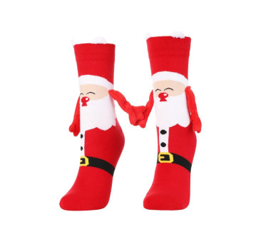 Święty Mikołaj - Zabawne Skarpetki Świąteczne z Rączkami z Magnesami - 39-44 - Ozdobne Opakowanie - Moraj