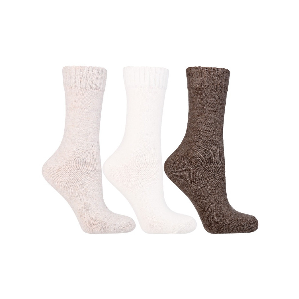 Śmietankowe - 35-38 - Ciepłe Skarpety z Wełną oraz z Wełną z Alpaki - Moraj