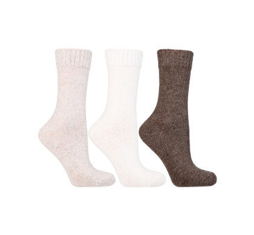 Beżowe - 35-38 - Ciepłe Skarpety z Wełną oraz z Wełną z Alpaki - Moraj