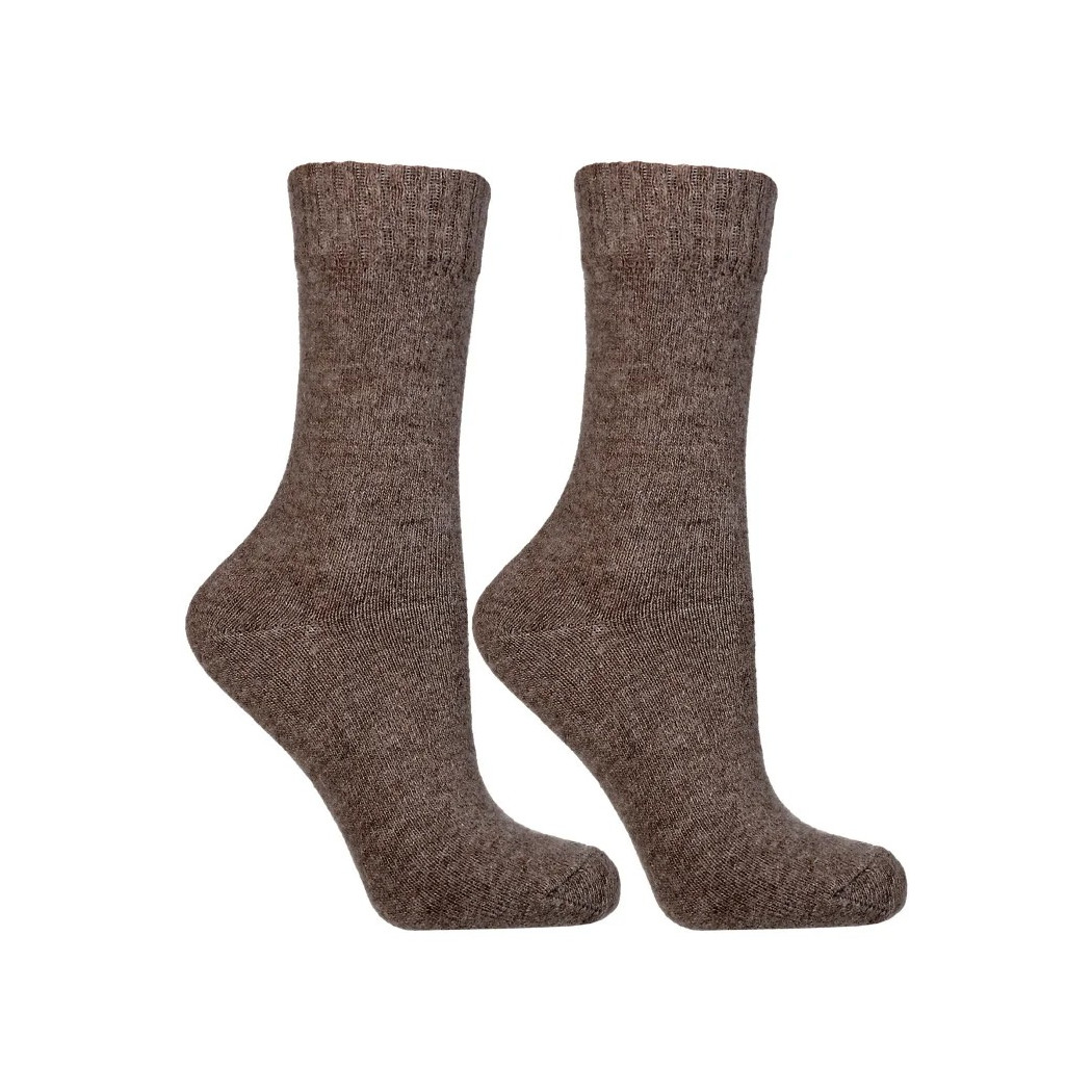 Brązowe - 35-38 - Ciepłe Skarpety z Wełną oraz z Wełną z Alpaki - Moraj
