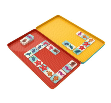 Domino Ocean - Podróżna Gra Magnetyczna - Układanka z Morskimi Zwierzętami - The Purple Cow