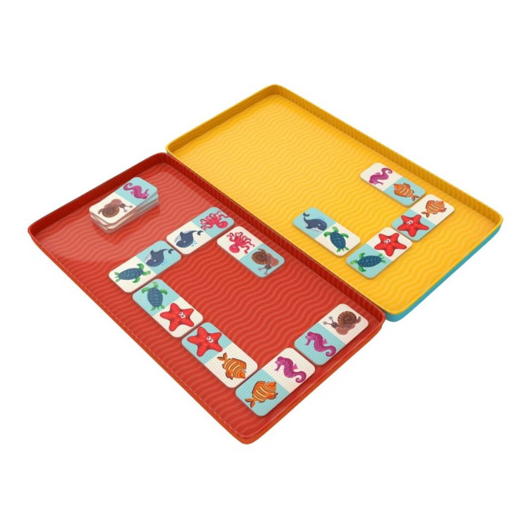 Domino Ocean - Podróżna Gra Magnetyczna - Układanka z Morskimi Zwierzętami - The Purple Cow