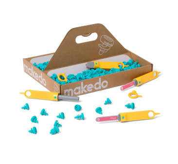 Pakiet Świąteczny Makedo 149 elementów - Zestaw Narzędzi do Konstruowania wraz z Zawiasami i Saszetką - Makedo