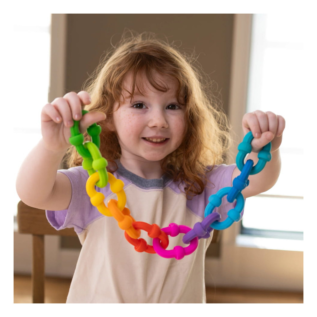 Plip Links - 20 Półokrągłych Silikonowych Klocków z Połączeniami Kulkowymi - Fat Brain Toys