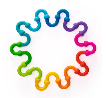 Plip Links - 20 Półokrągłych Silikonowych Klocków z Połączeniami Kulkowymi - Fat Brain Toys