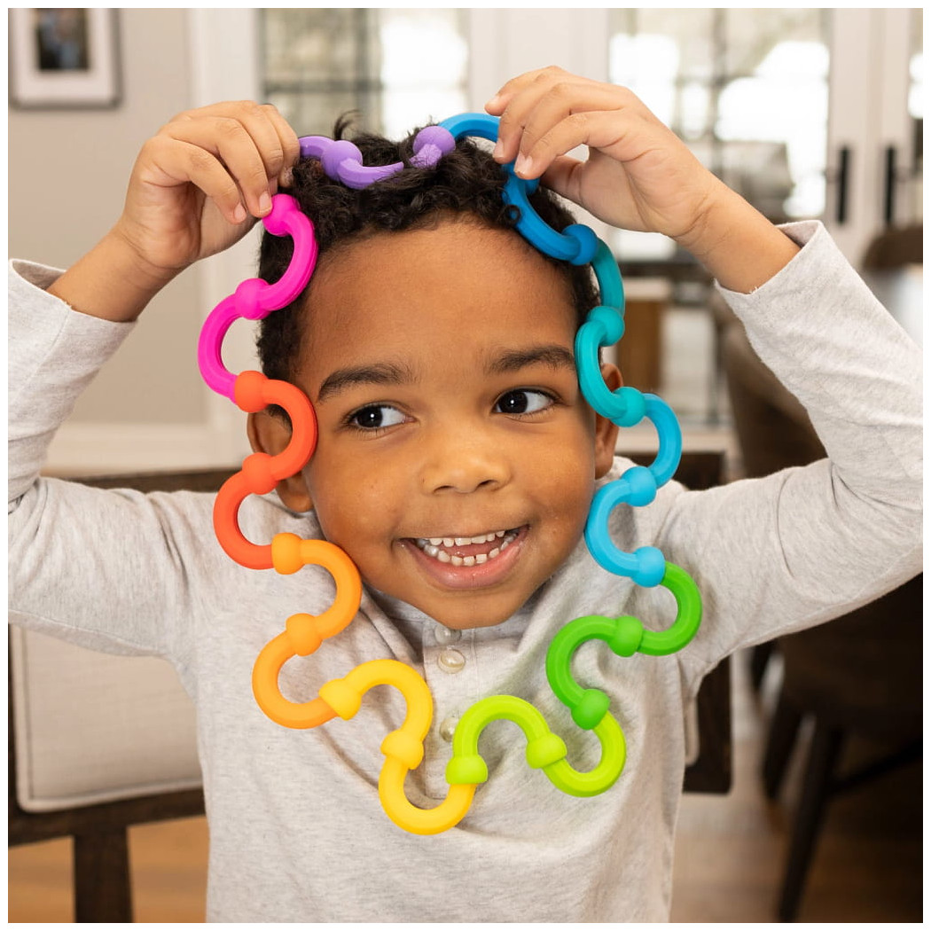 Plip Links - 20 Półokrągłych Silikonowych Klocków z Połączeniami Kulkowymi - Fat Brain Toys