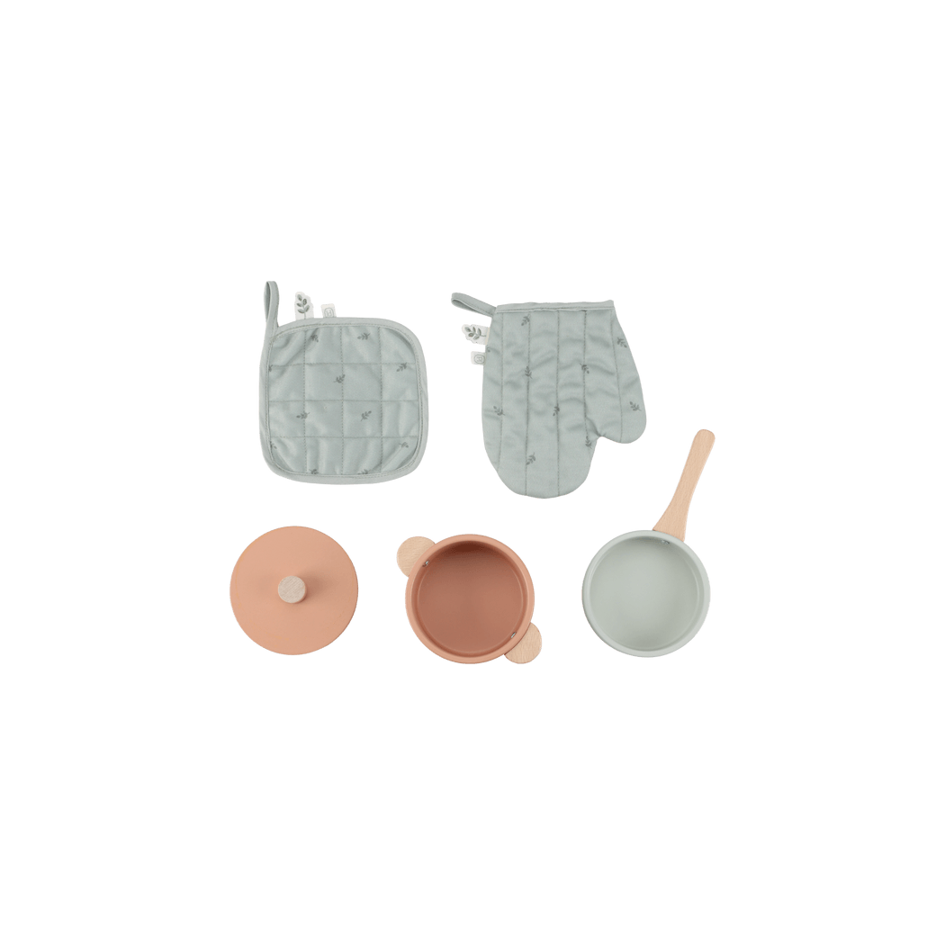 Kuchnia z Piekarnikiem i Palnikami - Duża Zabawka Drewniana - Odgrywanie Ról - Garnki i Łapki - Little Dutch