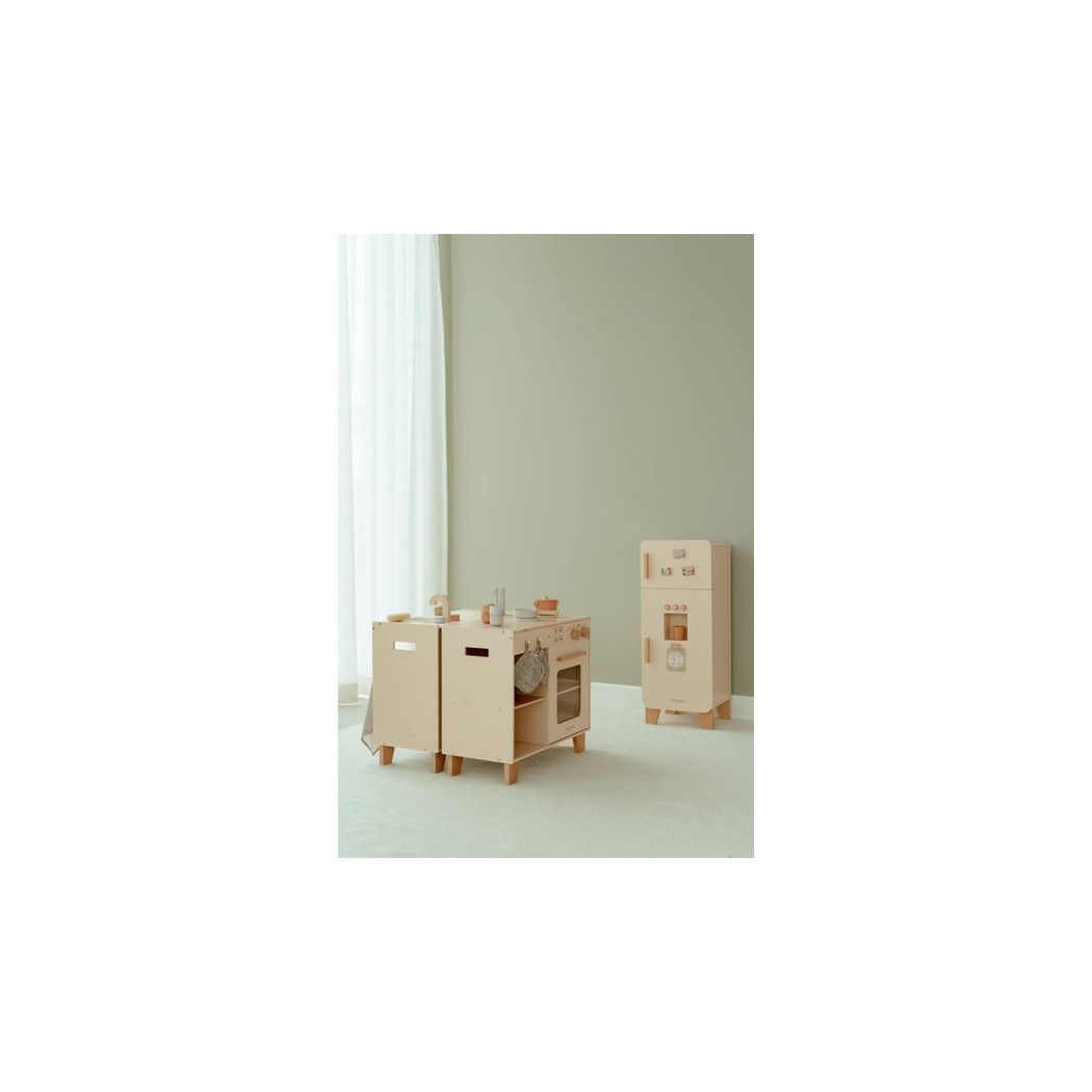 Kuchnia z Piekarnikiem i Palnikami - Duża Zabawka Drewniana - Odgrywanie Ról - Garnki i Łapki - Little Dutch