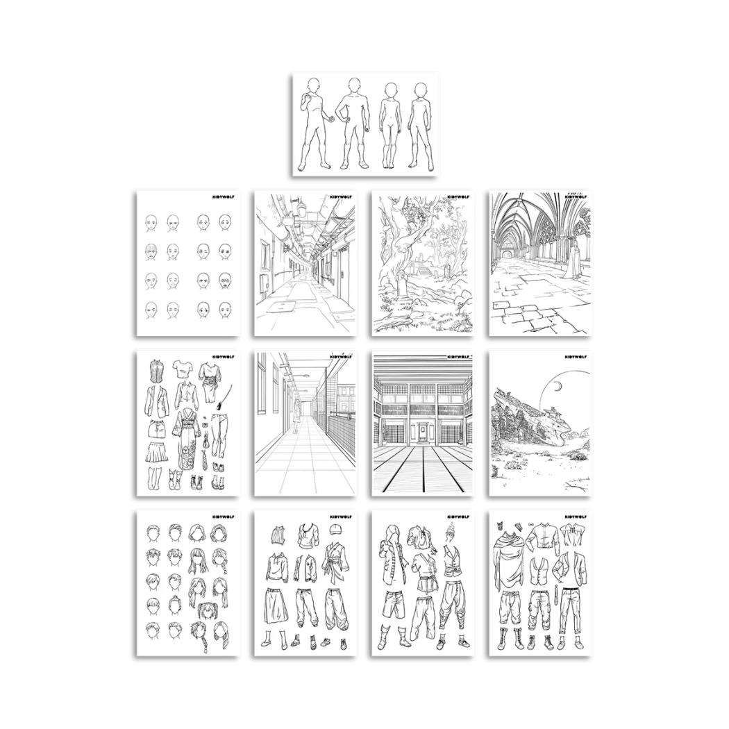 Niebieski Podświetlany Tablet Rysunkowy - Tworzenie Komiksów - KidyDraw PRO Manga - KIDYWOLF