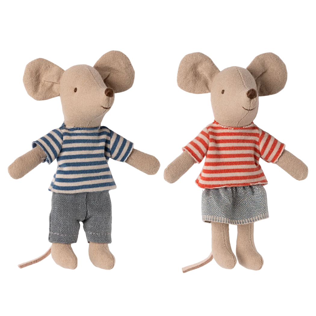 LouiMax i Stella - Rodzeństwo Myszek w Małym Domku - Myszka Młodszy Brat i Młodsza Siostra - Maileg