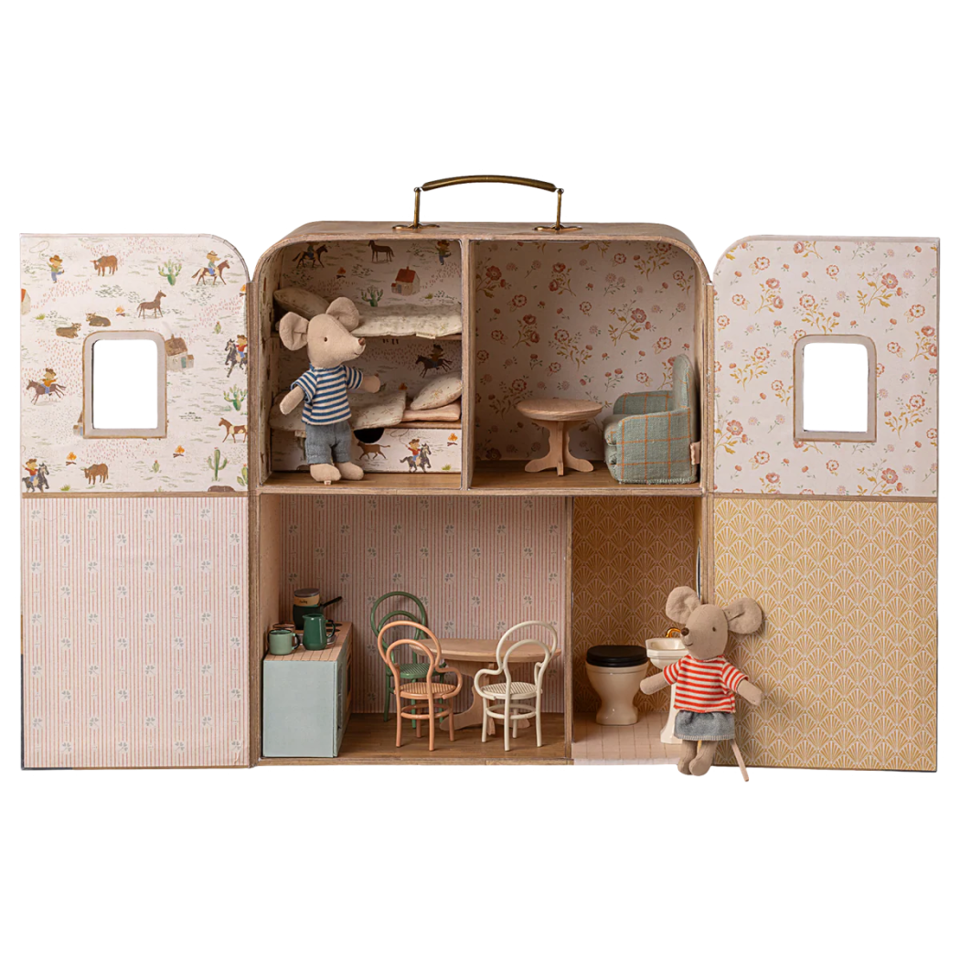 LouiMax i Stella - Rodzeństwo Myszek w Małym Domku - Myszka Młodszy Brat i Młodsza Siostra - Maileg