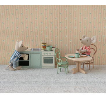 Wiejska Kuchnia Vintage dla Myszek - Tekturowy Blat Kuchenny ze Zlewem i Piekarnikiem - Maileg