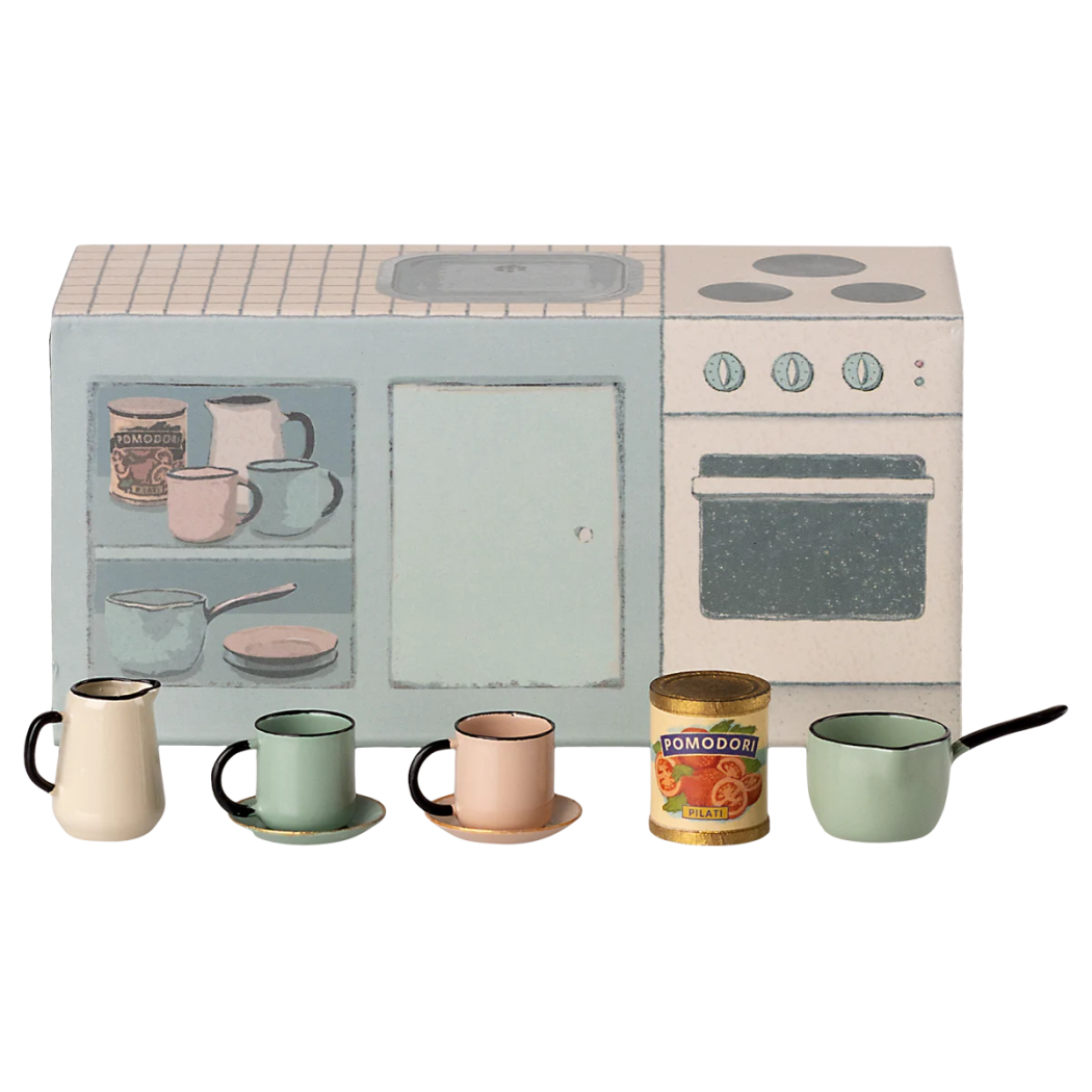 Wiejska Kuchnia Vintage dla Myszek - Tekturowy Blat Kuchenny ze Zlewem i Piekarnikiem - Maileg