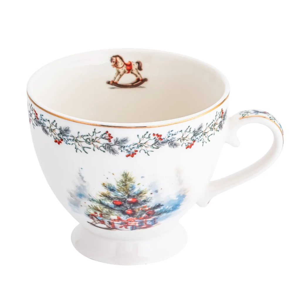 Magia Świąt - Duża Filiżanka - Świąteczny Kubek Porcelanowy 400 ml - do Kawy i Herbaty - Altom Design