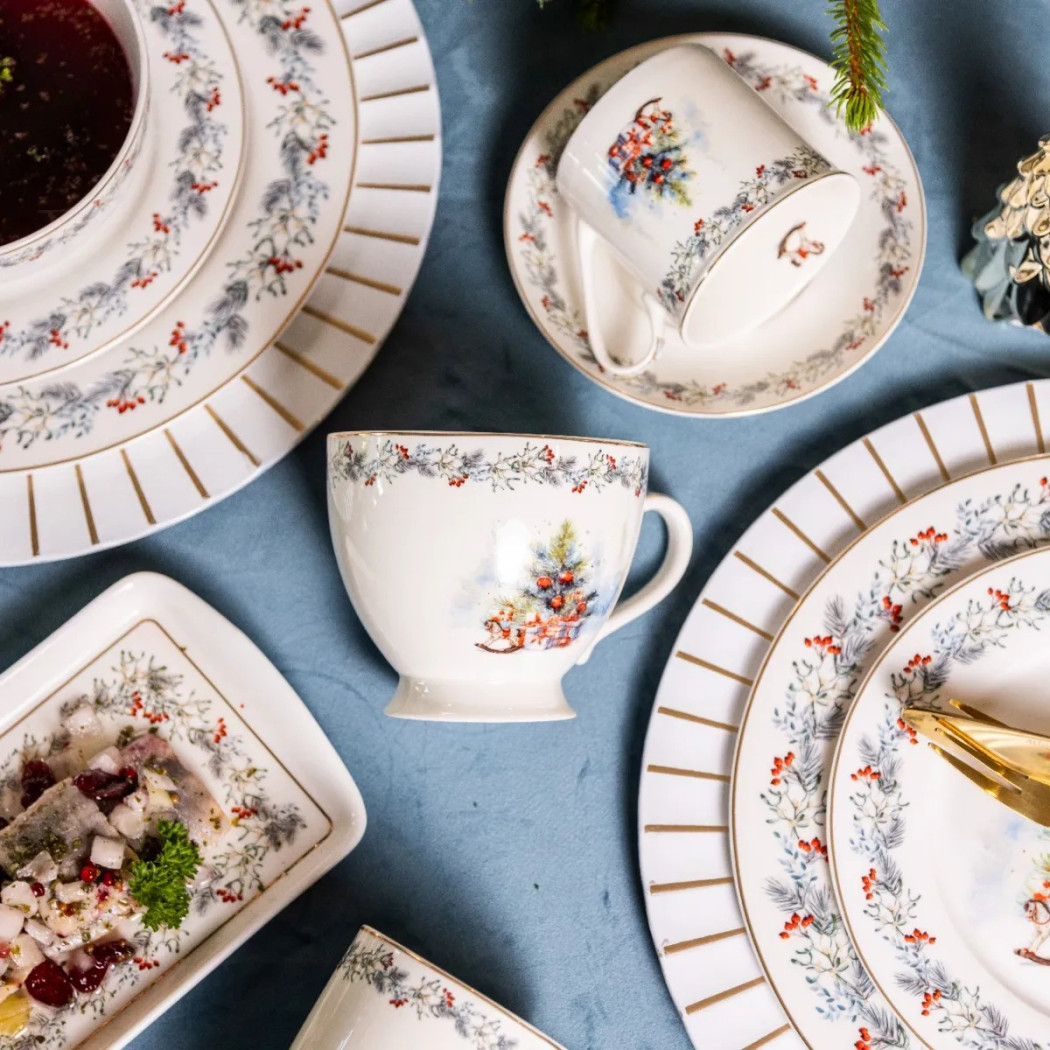 Magia Świąt - Duża Filiżanka - Świąteczny Kubek Porcelanowy 400 ml - do Kawy i Herbaty - Altom Design