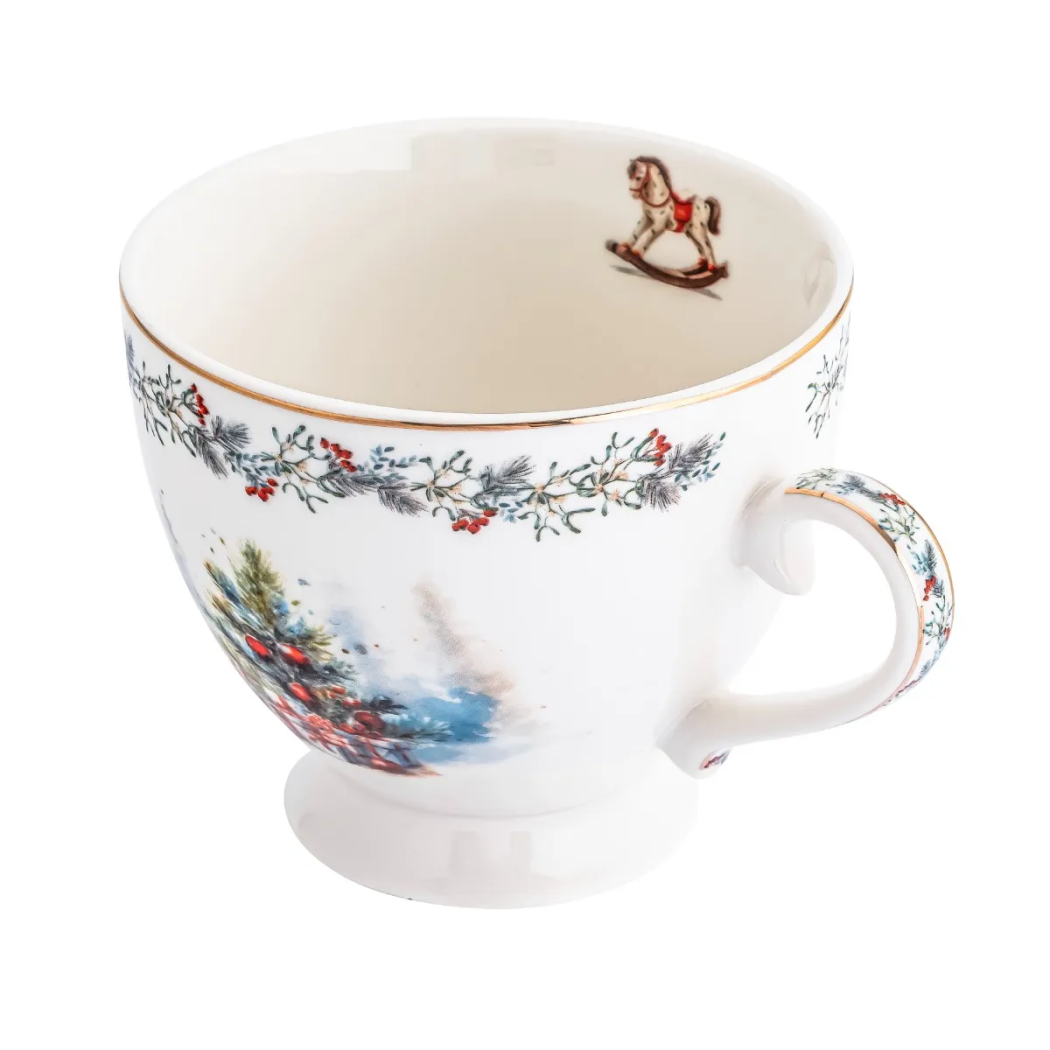 Magia Świąt - Duża Filiżanka - Świąteczny Kubek Porcelanowy 400 ml - do Kawy i Herbaty - Altom Design