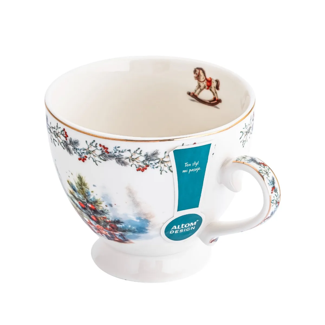 Magia Świąt - Duża Filiżanka - Świąteczny Kubek Porcelanowy 400 ml - do Kawy i Herbaty - Altom Design