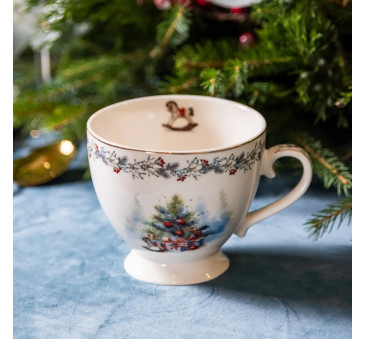 Magia Świąt - Duża Filiżanka - Świąteczny Kubek Porcelanowy 400 ml - do Kawy i Herbaty - Altom Design