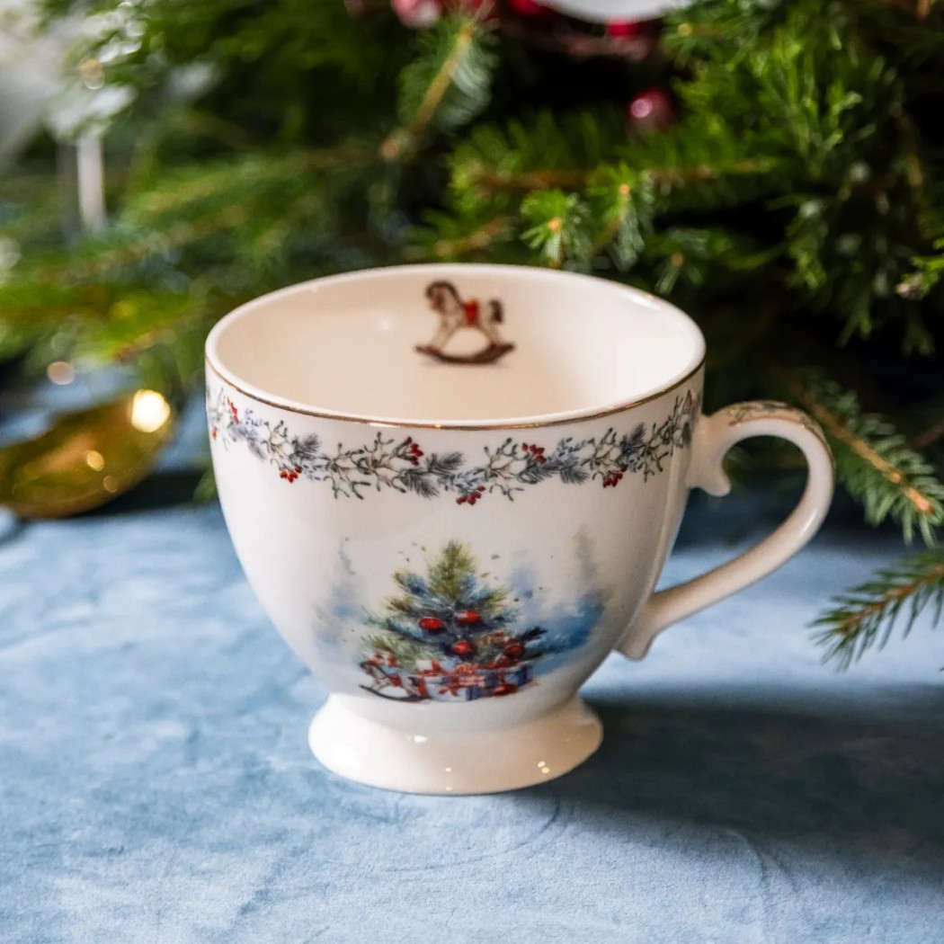 Magia Świąt - Duża Filiżanka - Świąteczny Kubek Porcelanowy 400 ml - do Kawy i Herbaty - Altom Design