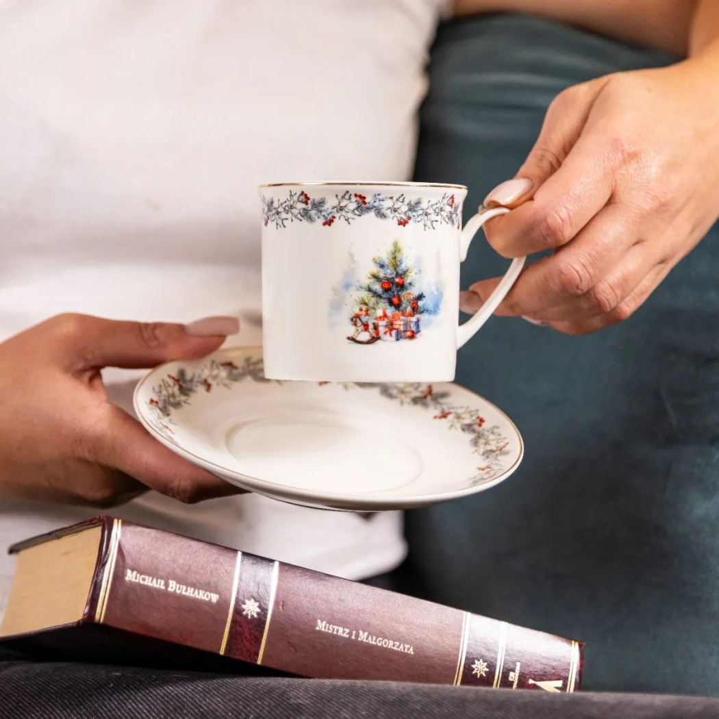 Magia Świąt - Filiżanka ze Spodkiem Świąteczna Porcelanowa 220 ml - Altom Design