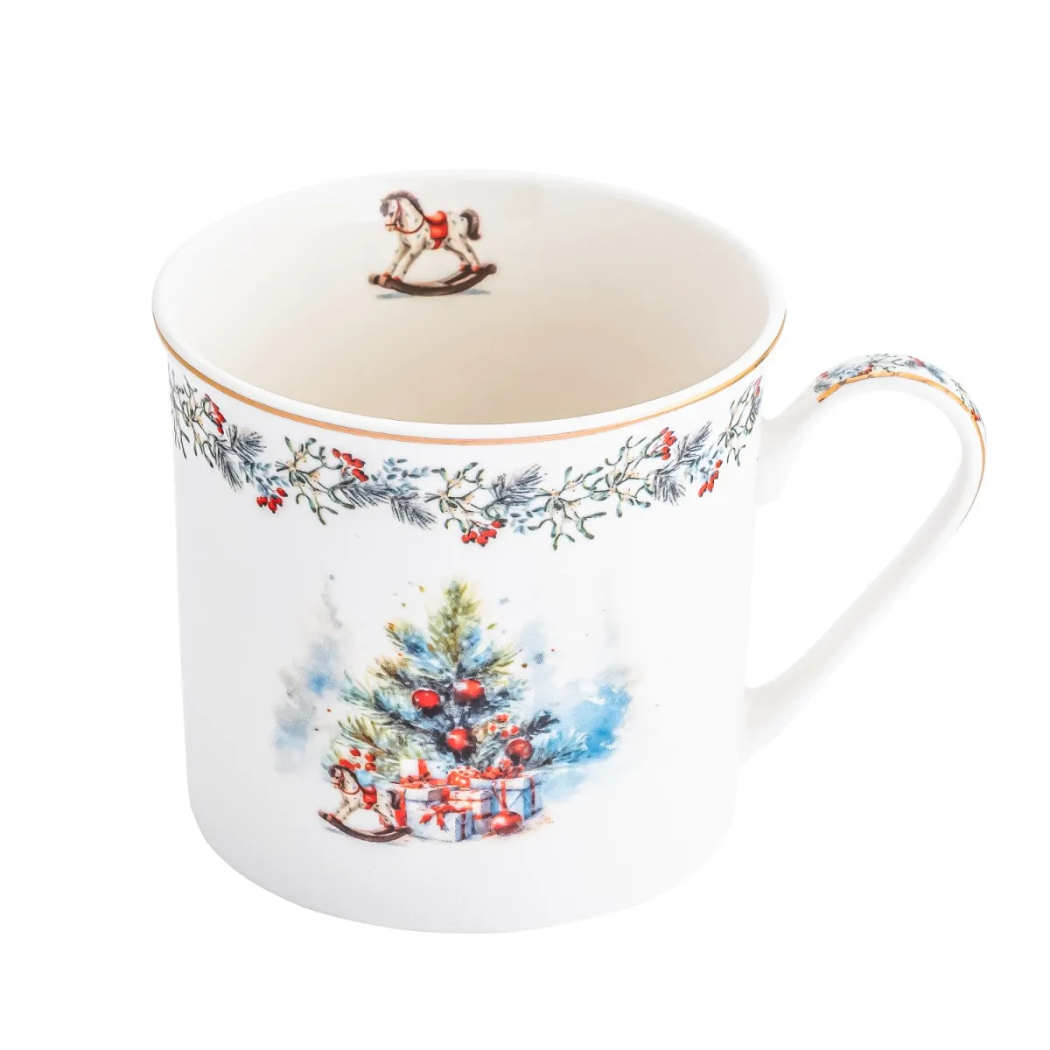Magia Świąt - Filiżanka ze Spodkiem Świąteczna Porcelanowa 220 ml - Altom Design