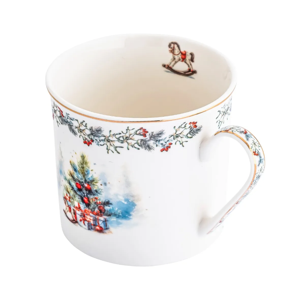 Magia Świąt - Filiżanka ze Spodkiem Świąteczna Porcelanowa 220 ml - Altom Design