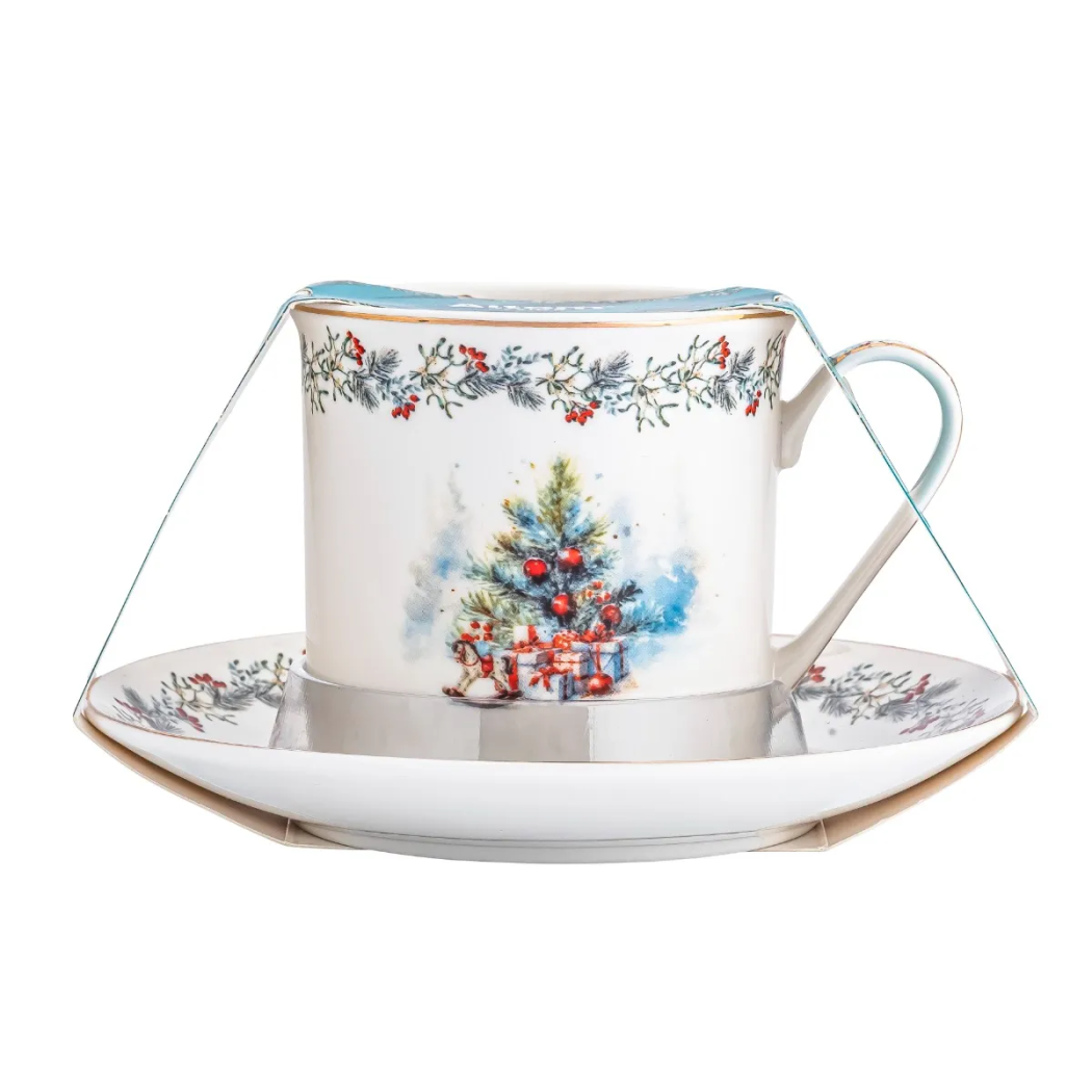 Magia Świąt - Filiżanka ze Spodkiem Świąteczna Porcelanowa 220 ml - Altom Design