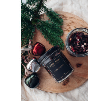 Merry Cherry - Owocowa Herbatka w Słoiku - Herbata Zimowa 110g - Świąteczny Napar z Dodatkiem Wiśni