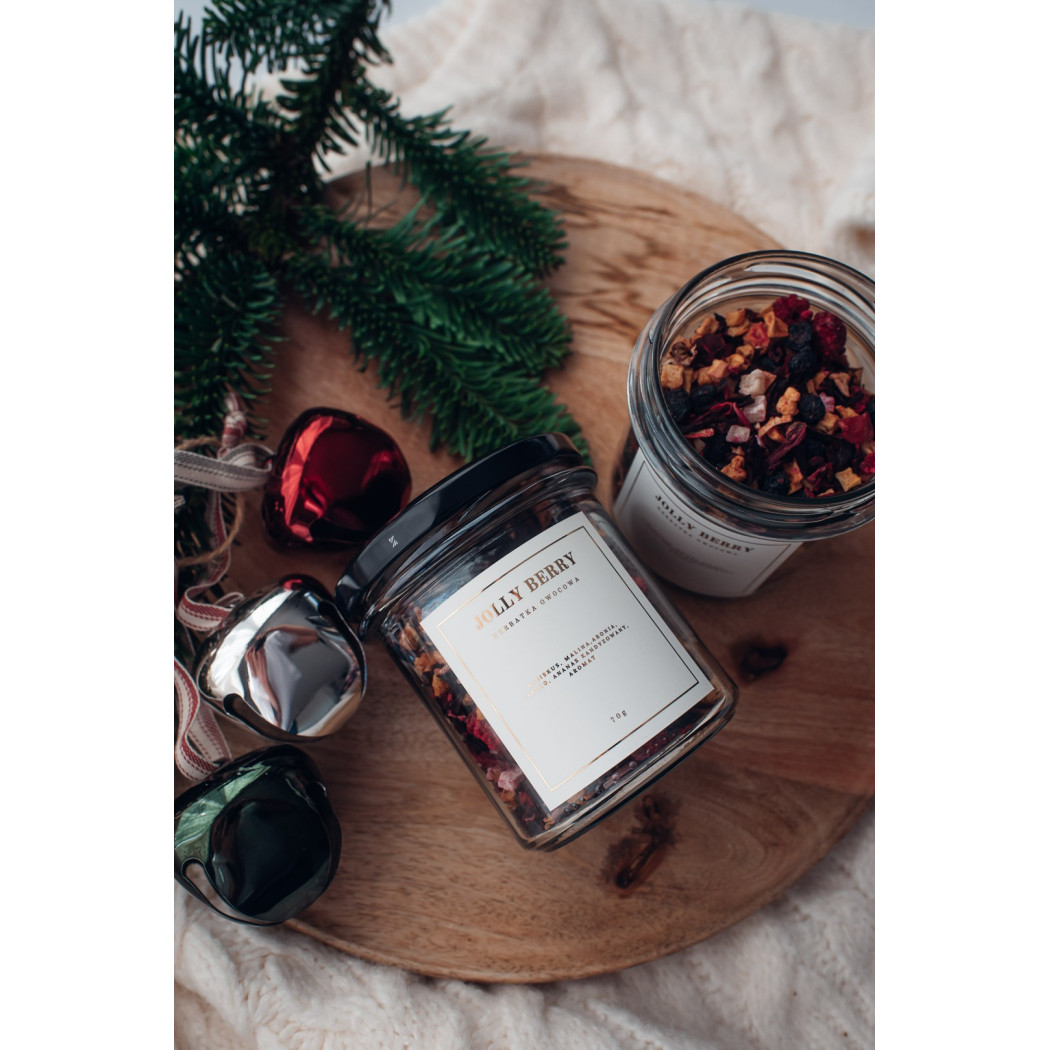 Jolly Berry - Owocowa Herbatka w Słoiku - Herbata Zimowa 70g - Świąteczny Napar