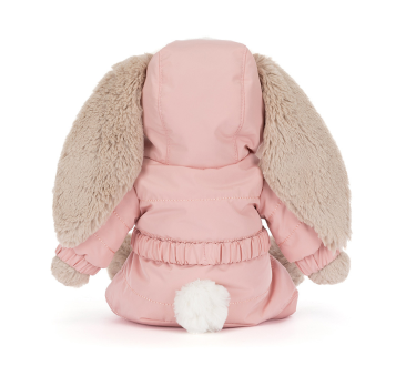 Beżowy Królik w Kombinezonie Zimowym 31 cm - Pluszowy Króliczek w Stroju Narciarskim - Maskotka Przytulanka - JellyCat