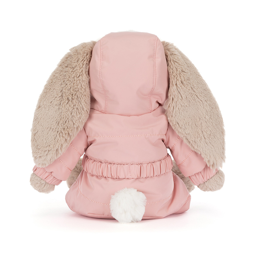 Beżowy Królik w Kombinezonie Zimowym 31 cm - Pluszowy Króliczek w Stroju Narciarskim - Maskotka Przytulanka - JellyCat