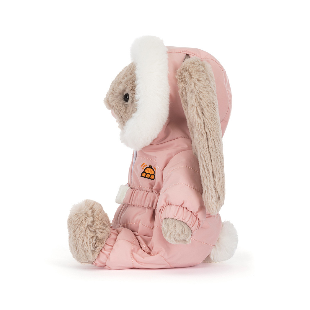 Beżowy Królik w Kombinezonie Zimowym 31 cm - Pluszowy Króliczek w Stroju Narciarskim - Maskotka Przytulanka - JellyCat