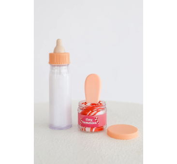 Cukierek - Magiczna Butelka i Słoiczek z Deserkiem - Zestaw do Karmienia Lalek - Candy Cane - Tiny Harlow