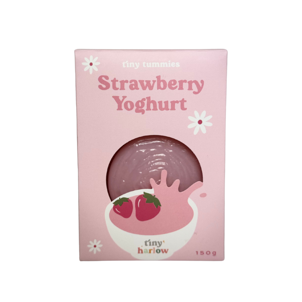 Jogurt Truskawkowy - Miseczka z Łyżeczką - Zestaw Do Karmienia Lalek - Deserek Pachnący Truskawkami - Tiny Harlow