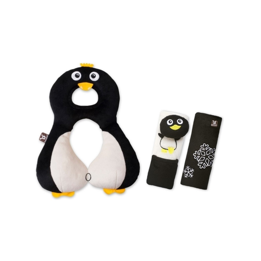 Benbat - zestaw podróżny Pingwin 1-4 lata - poduszka rogal + osłonki na pasy