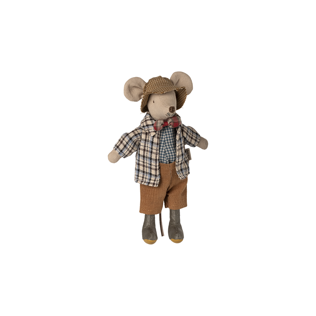 Myszka Dziadek - z Wąsem w Muszce, Kaloszach i Kapelusiku - Grandpa Mouse- Maileg