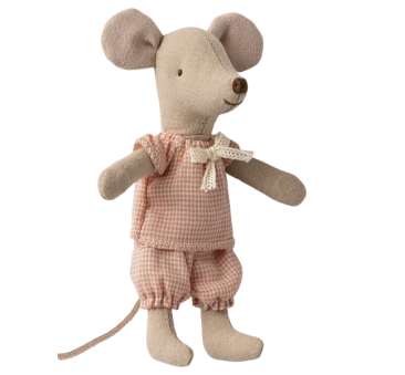 Myszka Młodsza Siostra w Pudełku od Zapałek - Poduszka i Kocyk - Magnetyczne Łapki - Little Sister - Maileg