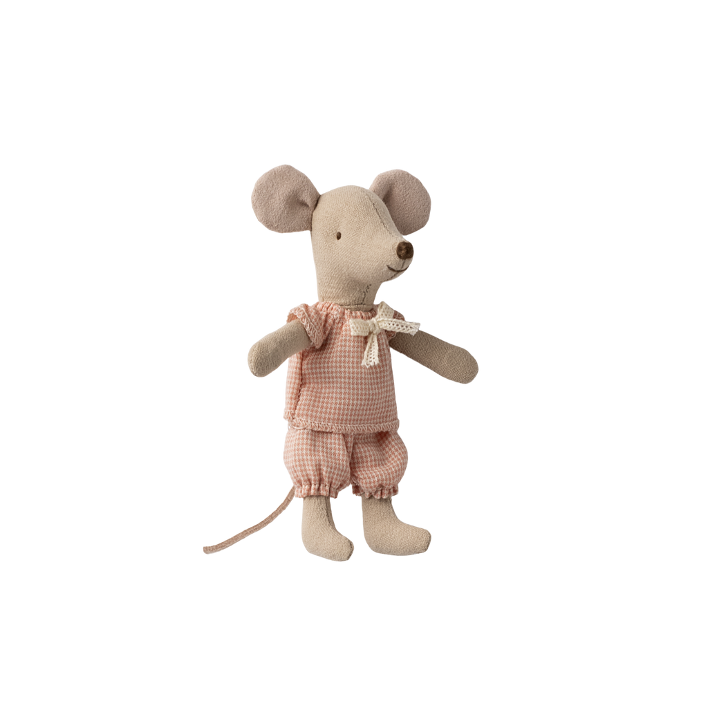 Myszka Młodsza Siostra w Pudełku od Zapałek - Poduszka i Kocyk - Magnetyczne Łapki - Little Sister - Maileg