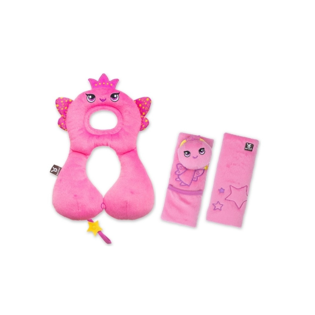 Benbat - zestaw podróżny Wróżka 1-4 lata - poduszka rogal + osłonki na pasy