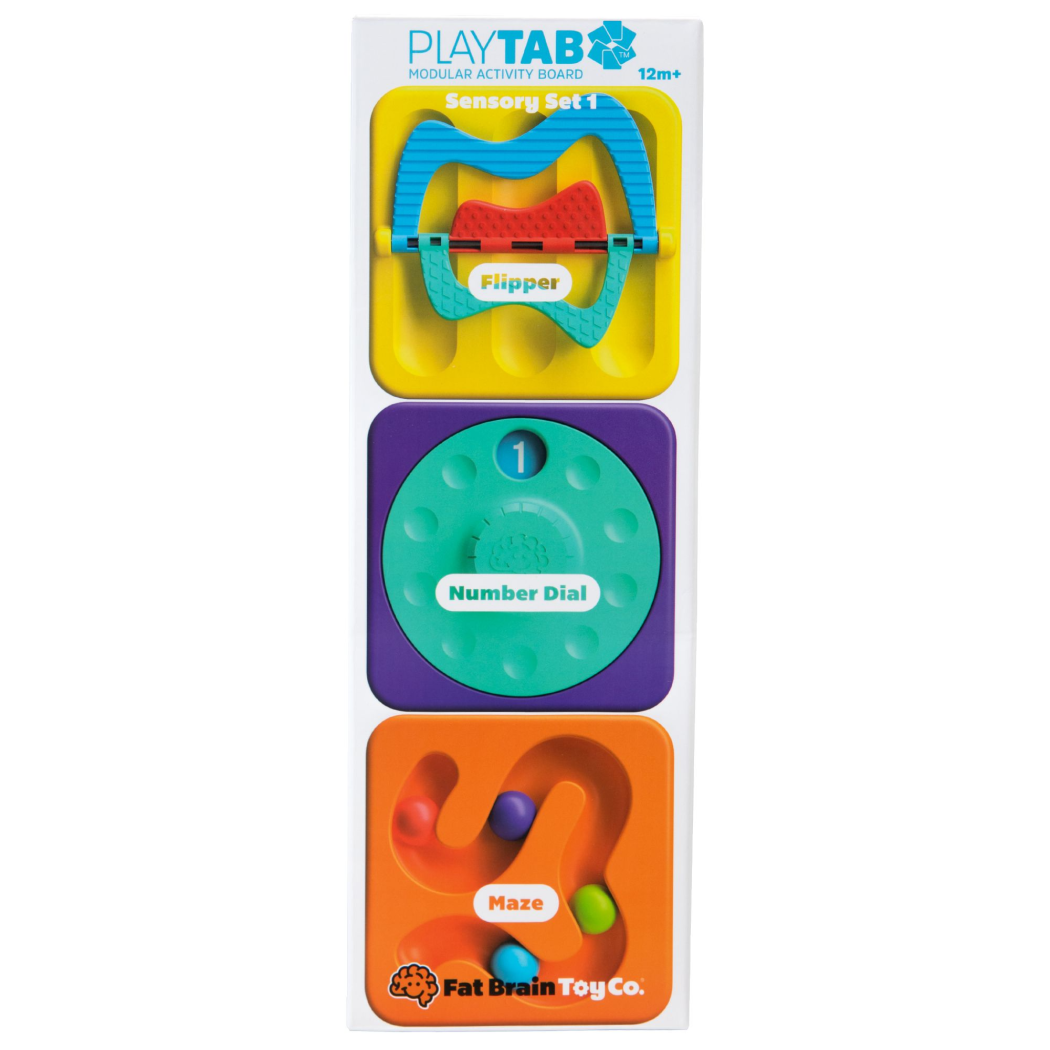 3 Przekładanki - PlayTab Sensoryczne Kwadraty - Zestaw 1 z Przekładankami do Tablicy - Fat Brain Toys