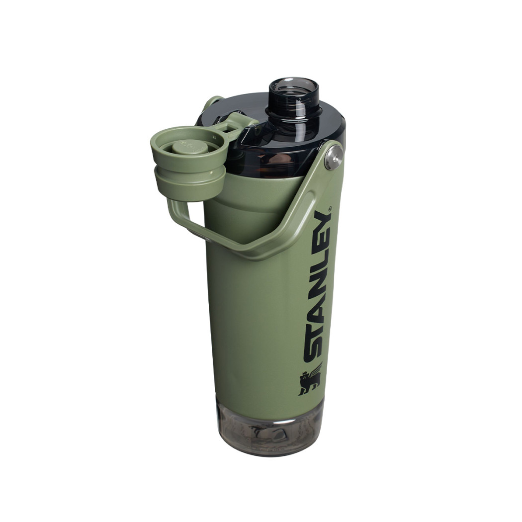 Dried Pine - Shaker do Odżywek i Wody z Dodatkami - Bidon Sportowy z Pojemnikiem i Uchwytem - Stanley