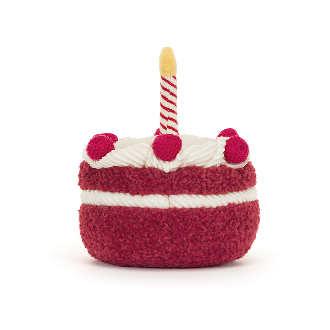 Wiśniowy Urodzinowy Torcik Cheri - 13 cm - Pluszowy Tort ze Świeczką - Maskotka Przytulanka - JellyCat