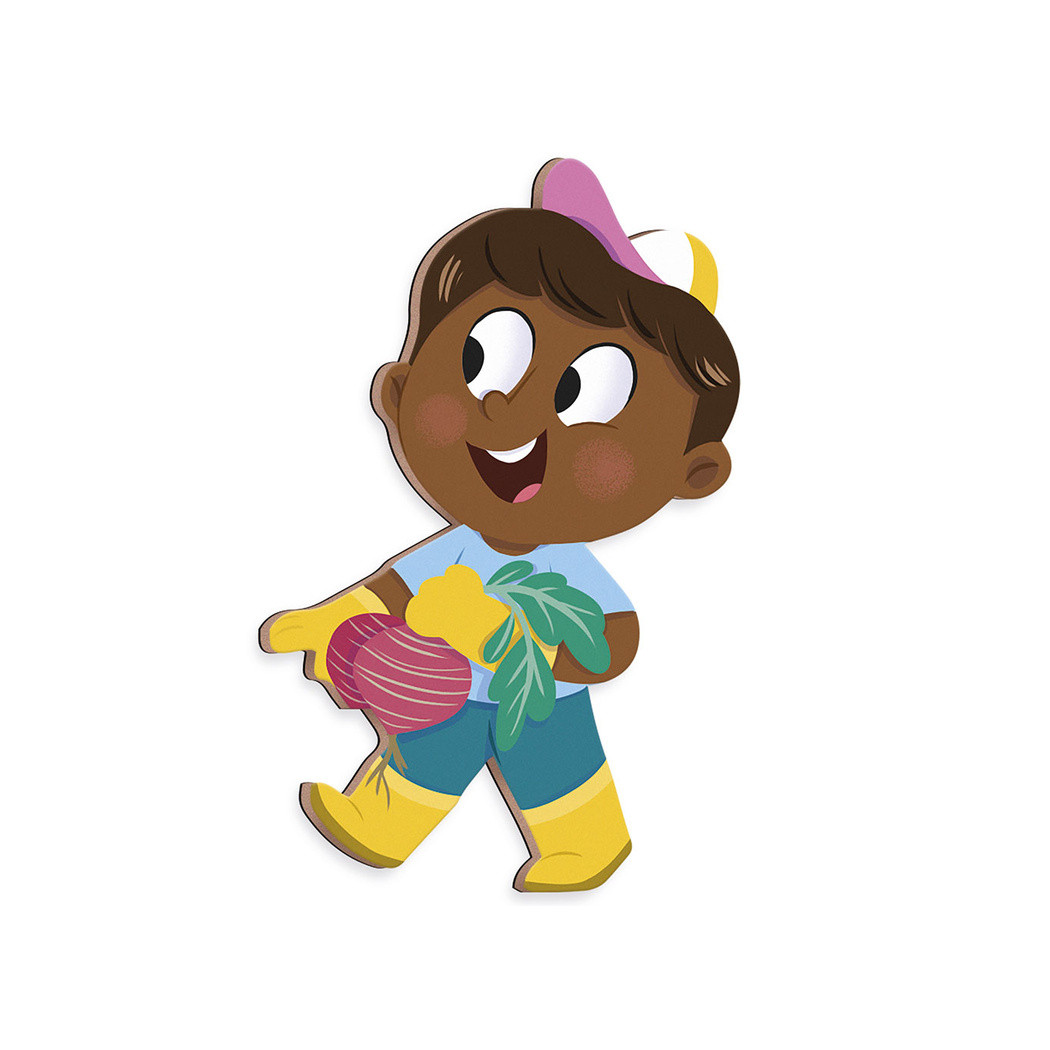 W Ogródku - Układanka Magnetyczna - 30 Magnesów - Magneti'stories - Janod